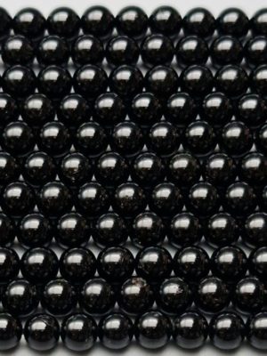 perles rondes tourmaline noir 6 mm