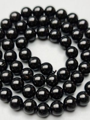 Perles tourmaline noire 6mm, fil 40cm
