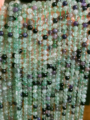 Perles fluorite verte et violette 6mm