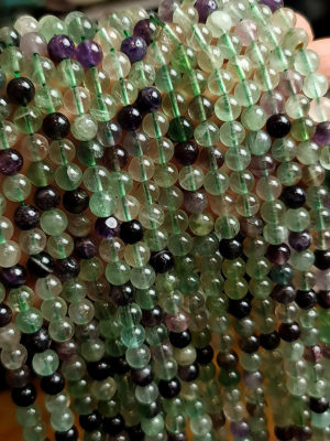 Perles fluorite verte et violette 8mm