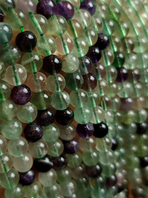 Perles fluorite verte et violette 8mm