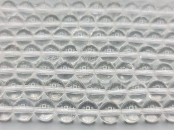 perles cristal de roche 8mm, fil 40cm