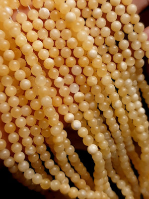 perles calcite jaune 6mm, fil 40cm