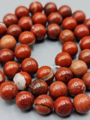 perles Jaspe rouge arc en ciel 8mm