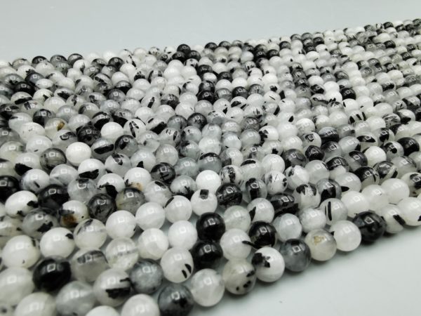 perles Quartz Tourmaline 6 mm