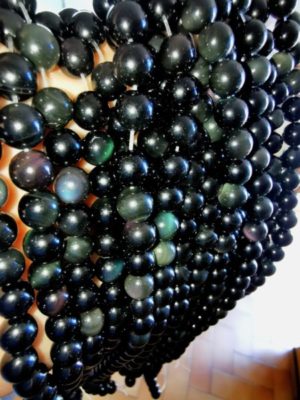 Perles obsidienne oeil celeste 8 mm