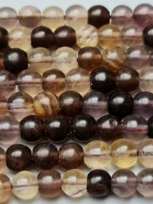 perles rondes fluorite miel 6 mm