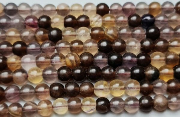 perles rondes fluorite miel 6 mm