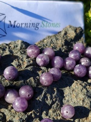 perle lépidolite violette 8 mm