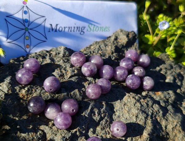 perle lépidolite violette 8 mm