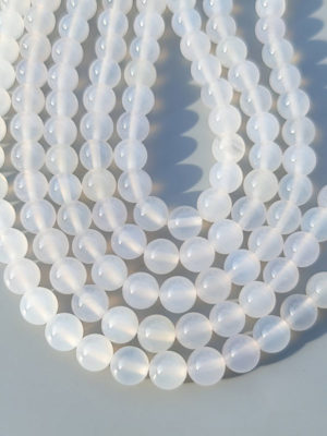 perles agate blanche 8mm