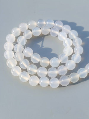 perles agate blanche 8mm