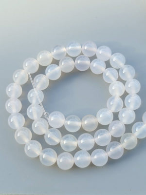 perles agate blanche 8mm