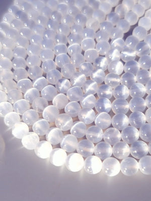 perles sélénite AA 6mm