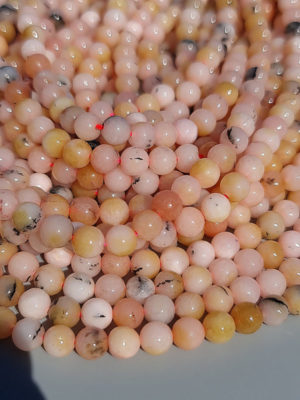 perles jaspe cerisier 6mm (synthétique)