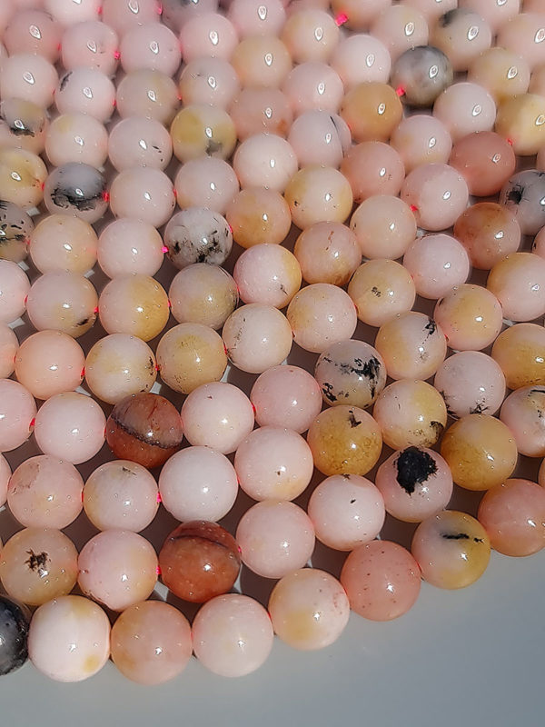 perles jaspe cerisier 8mm (synthétique)