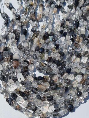 Perles quartz rutile noire