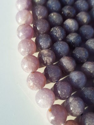 perles lépidolite bleu 8mm