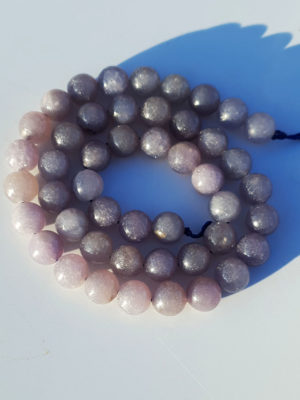 perles lépidolite bleu 8mm