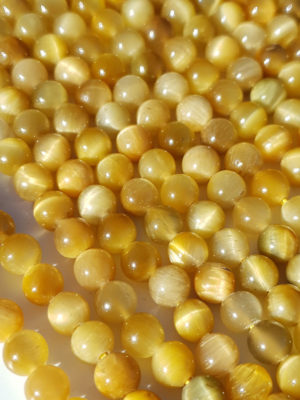 Perles Oeil de tigre doré 6mm