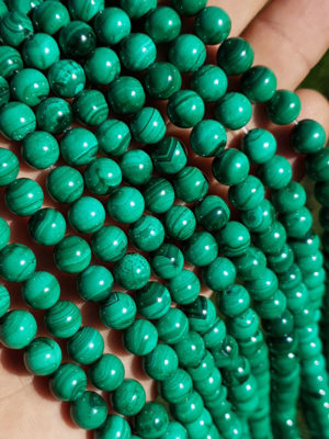 perles malachite claire A 8mm