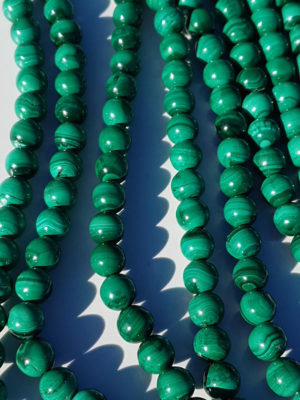 perles malachite claire A 8mm