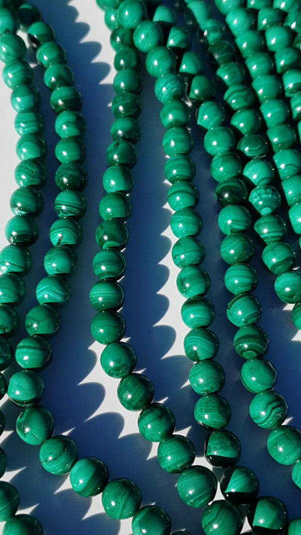 perles malachite claire A 8mm