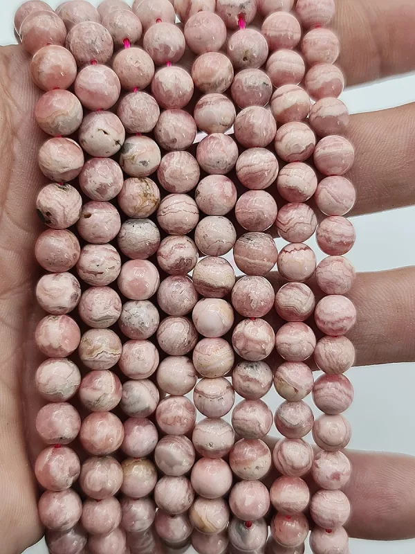 fil perles rhodochrosite A 7 / 8mm