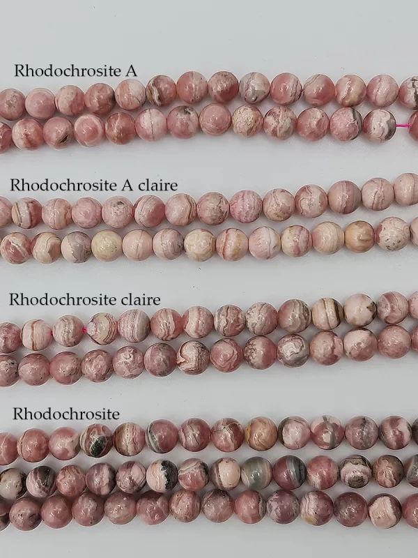 fil perles rhodochrosite A 7 / 8mm