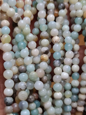 perles amazonite multicolore 4mm, fil 40cm