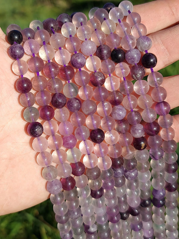 Perles fluorite violette 8mm