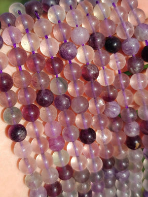 Perles fluorite violette 8mm