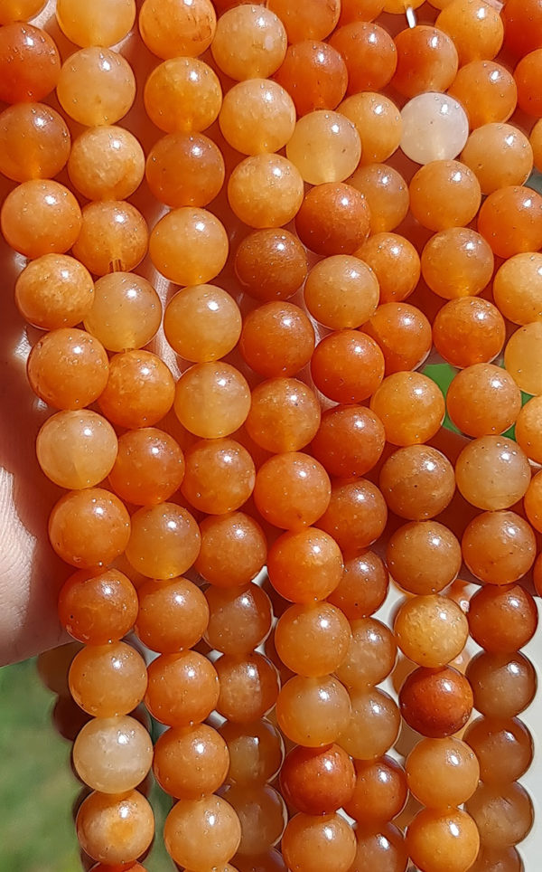 perles aventurine orange 8mm