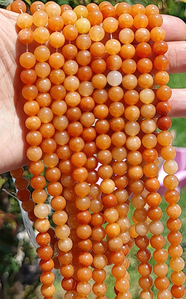 perles aventurine orange 8mm