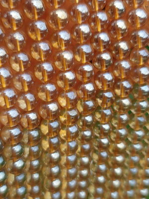 fil perles verre orange aqua aura 8mm