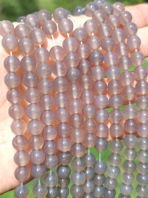 Fil perles agate grise 8mm