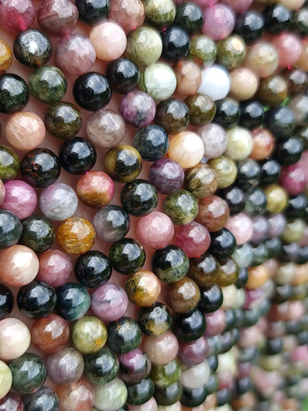fil perles tourmaline multicolore 8mm