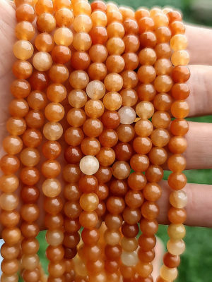 Fil perles aventurine orange 6mm