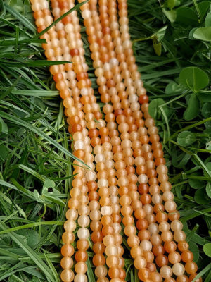 Fil perles aventurine orange 4mm