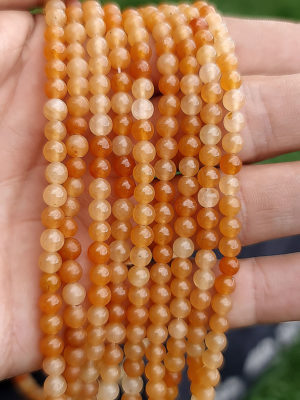Fil perles aventurine orange 4mm