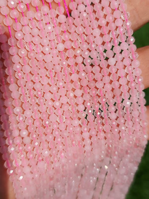 Perles facettés quartz rose 3mm