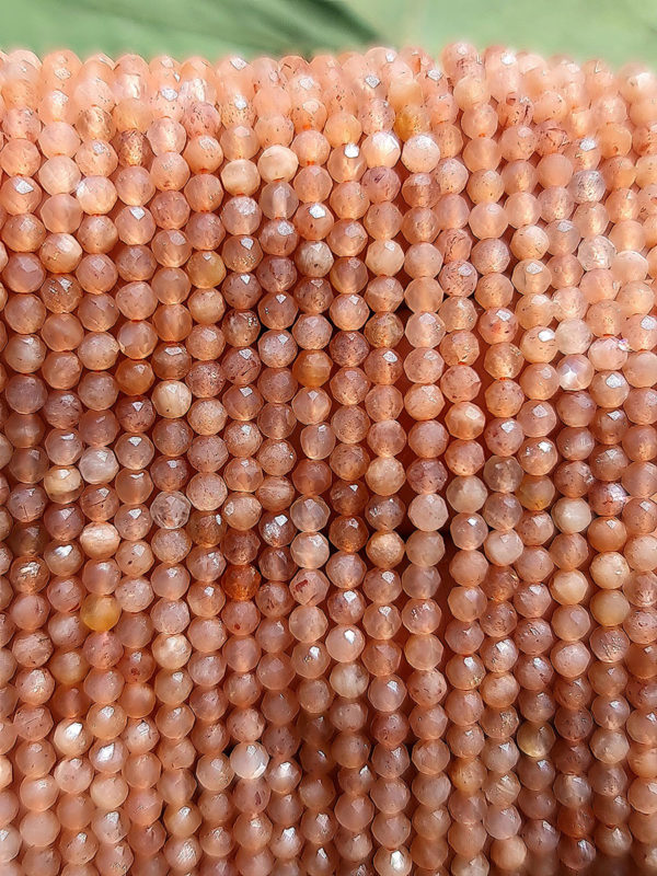 Perles facettés pierre de soleil 3mm