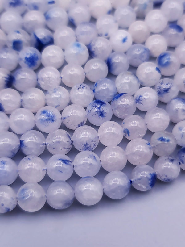 fil perles quartz dumortierite A 6mm