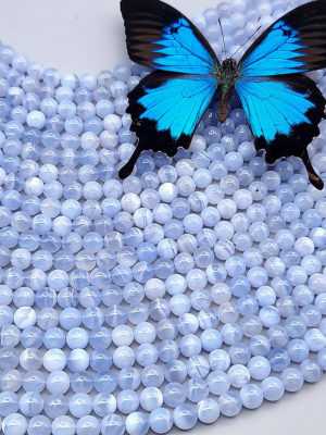 fil perles agate blue lace A 8mm