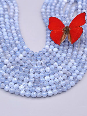 fil perles agate blue lace A 6mm