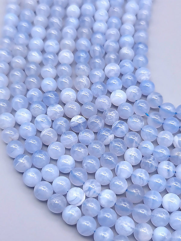 fil perles agate blue lace A 6mm