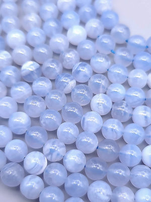 fil perles agate blue lace A 6mm