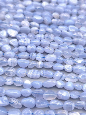 fil perles agate blue lace nuggets