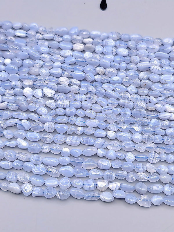 fil perles agate blue lace nuggets