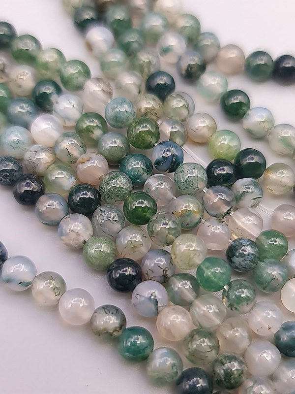 fil perles agate mousse A 4mm